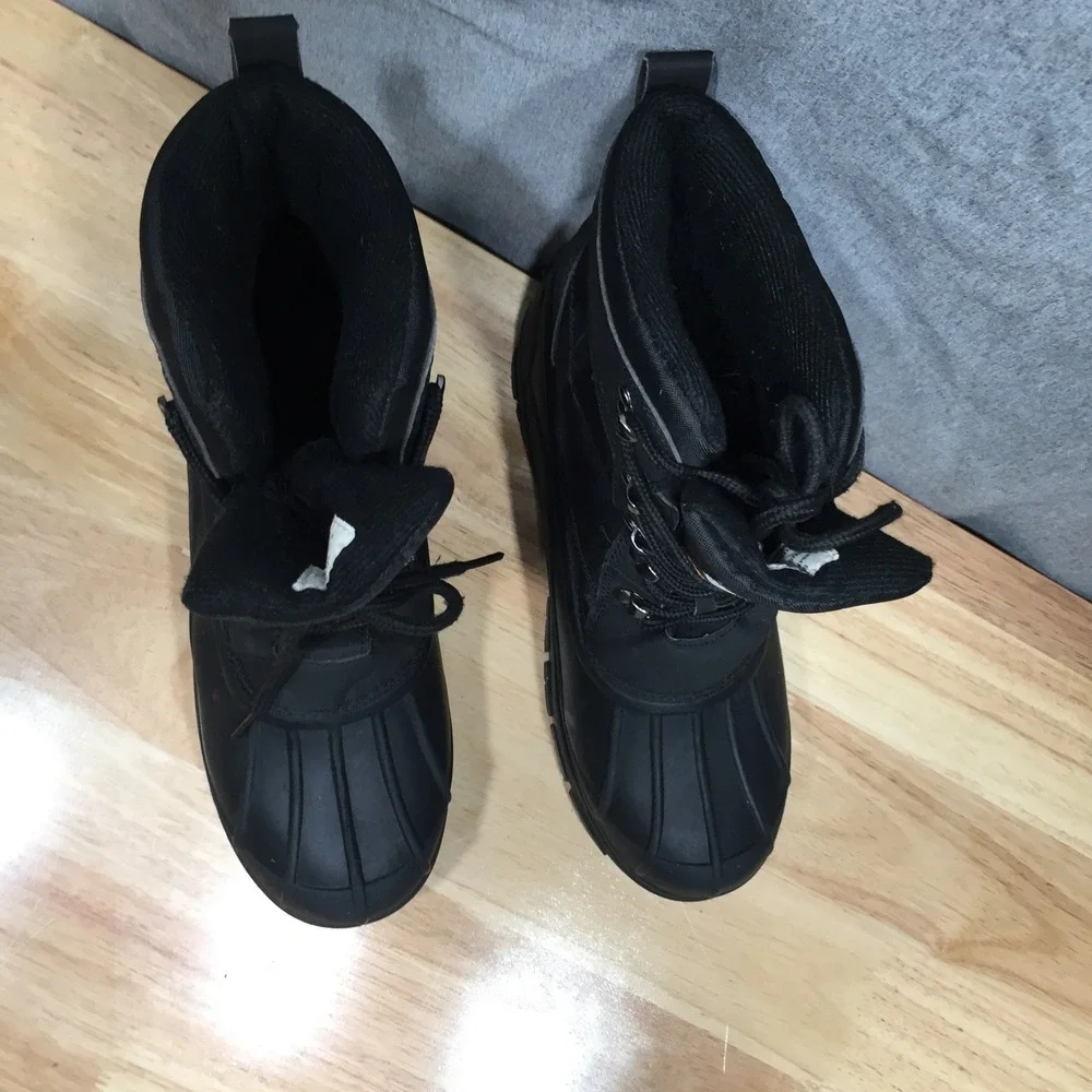 Akademiks‎ Mens Snow Boots Winter Duck Boot Lace Up 8 Black Excellent